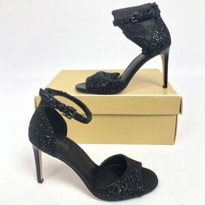 Michael Kors Womens Shelly Flex Dress Sandals Black Glitter 5M